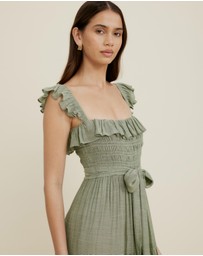 The Fated - Luca Flutter Sleeve Maxi Dress
