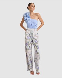Honey and Beau - Lorena One Shoulder Ruffle Bodysuit