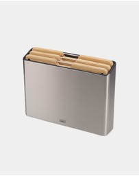 Joseph Joseph - Folio™ Steel Bamboo 3-piece Chopping Board Set with Stainless Steel Storage Case