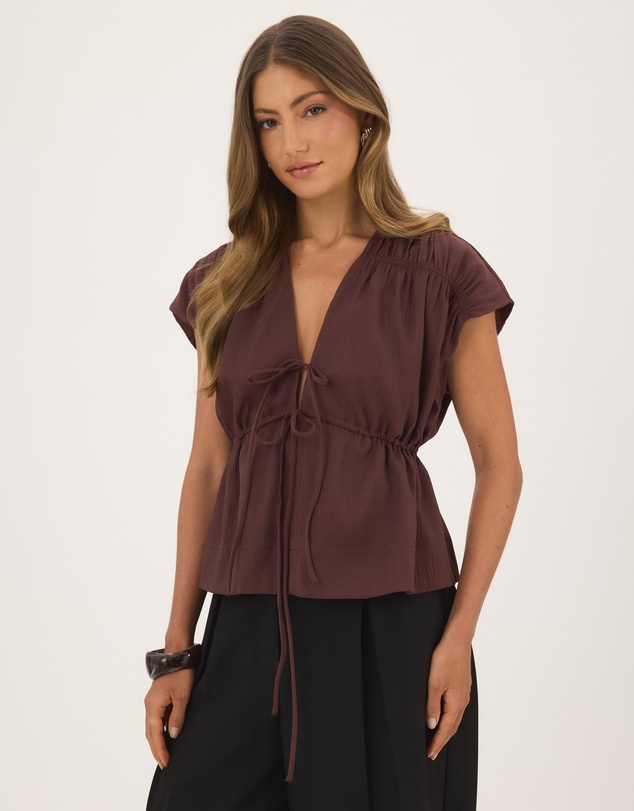Atmos&Here - Hailey Organza Gathered Top