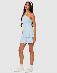 EDIKTED - Dorit Ruffled Halter Mini Dress
