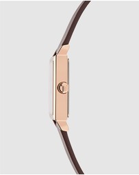 Ted Baker - Jaareth Rose Gold-Tone Black Brown Leather Watch