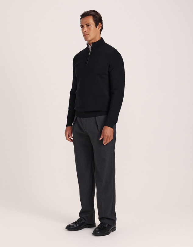 SABA - Franklin Quarter Zip Wool Knit Polo