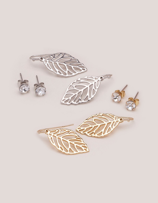Mestige - Flourish Earrings Set - 18K Gold Plated