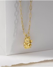 Wanderlust + Co - Lucky Cat Gold Necklace
