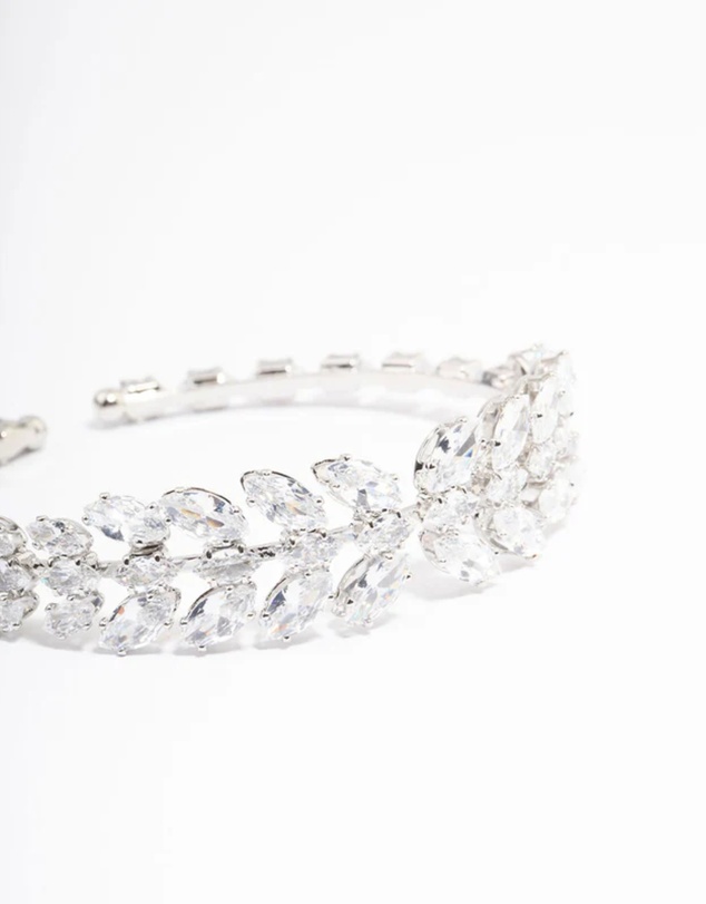 Lovisa - Silver Cubic Zirconia Statement Marquise Wrist Cuff