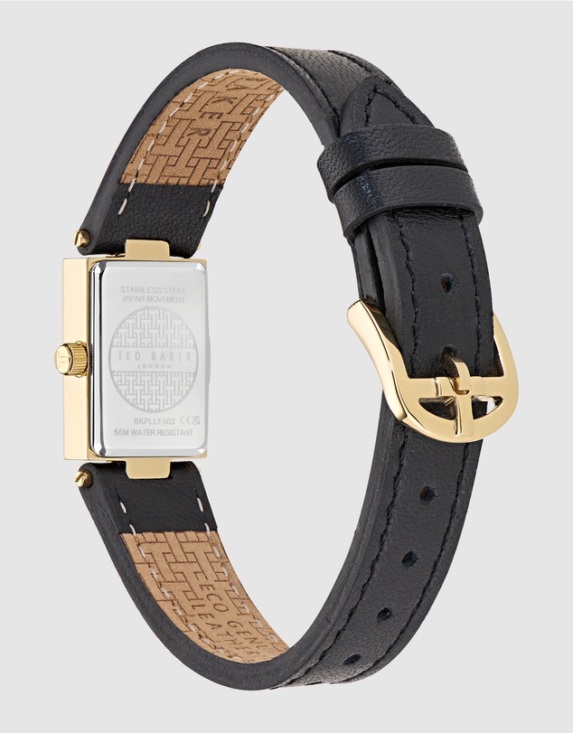 Ted Baker - Lileey Gold-Tone Black Leather Watch