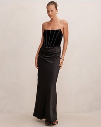 Forever New - Isra Velvet Corset Maxi Dress