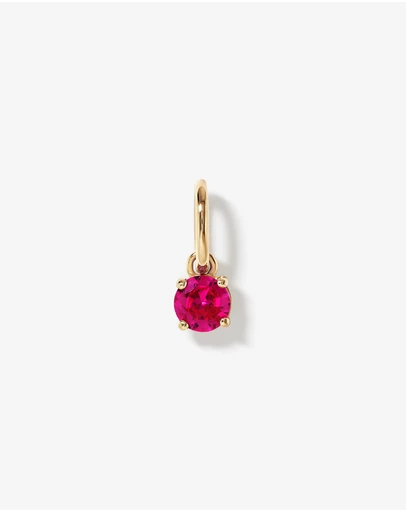 Michael Hill - Created Round Red Ruby Birthstone Pendant in 10kt Yellow Gold