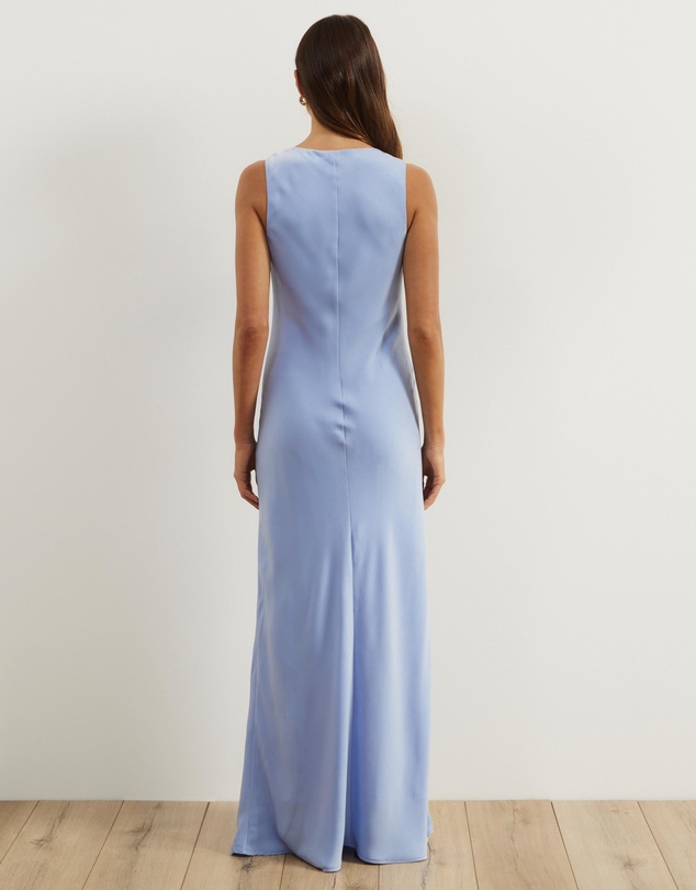 Atmos&Here - Dara V-Neck Satin Maxi Dress