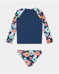Roxy - Girls 2 to 7 Morning Flower Lycra Set Rash Vest