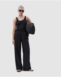 UNISON - Linen Blend Scoop Neck Tank