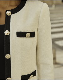 Sosandar - Contrast Trim Boucle Jacket