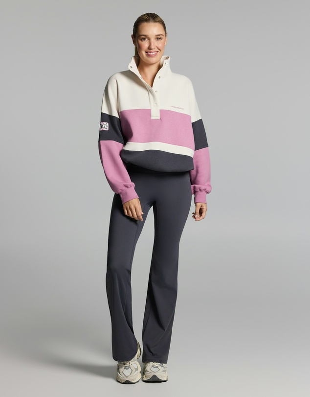 Rockwear - Cosy Fleece Blocked Snap Crew