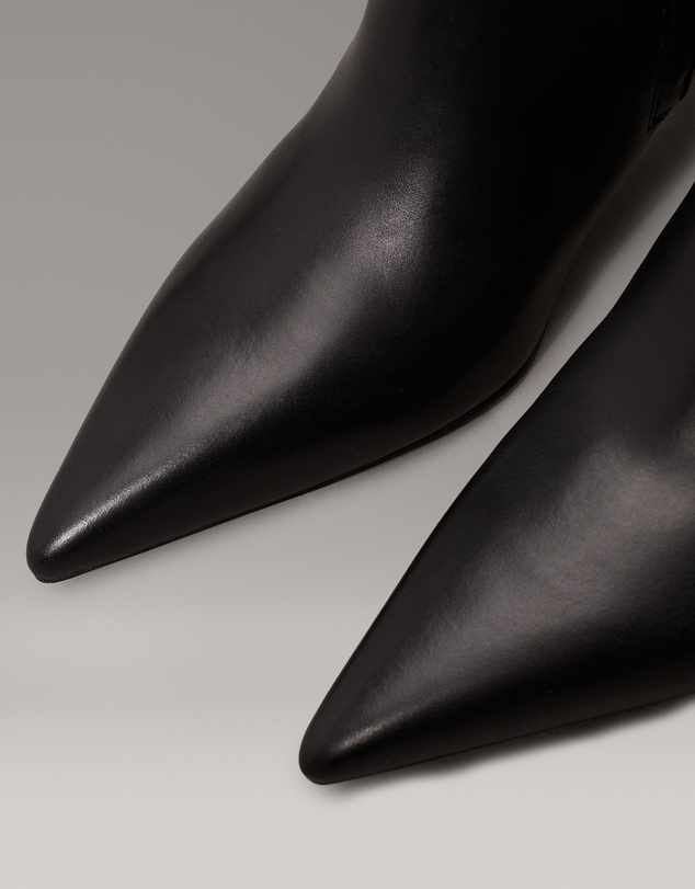 Calvin Klein - Leather Stiletto Kitten Heeled Boots