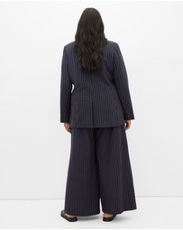 City Chic - Plus size Karla Pinstripe Blazer - navy