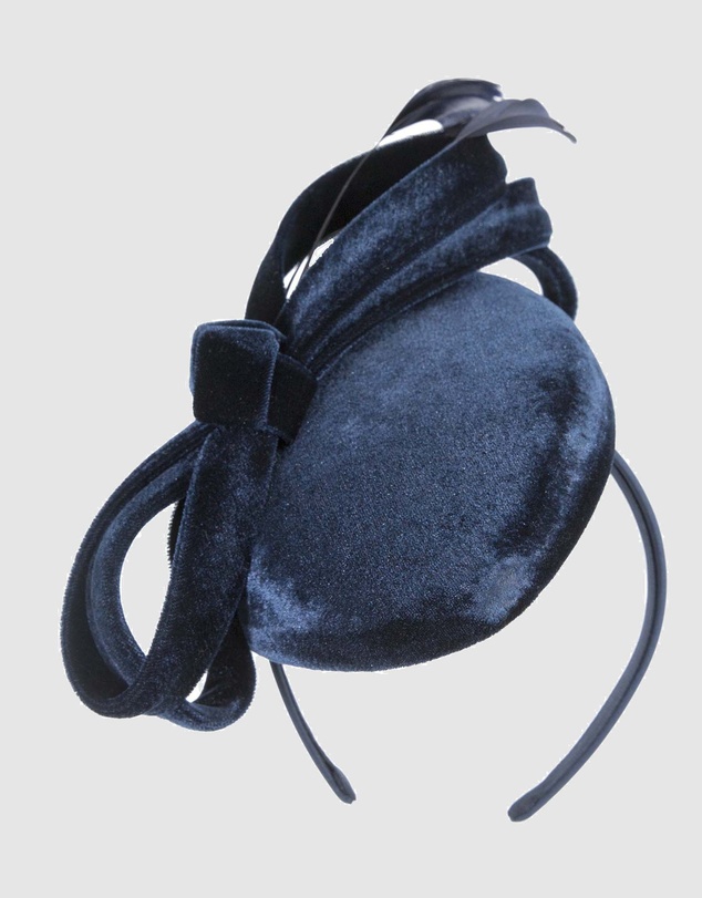 Max Alexander - Velvet Navy Winter Pillbox Fascinator