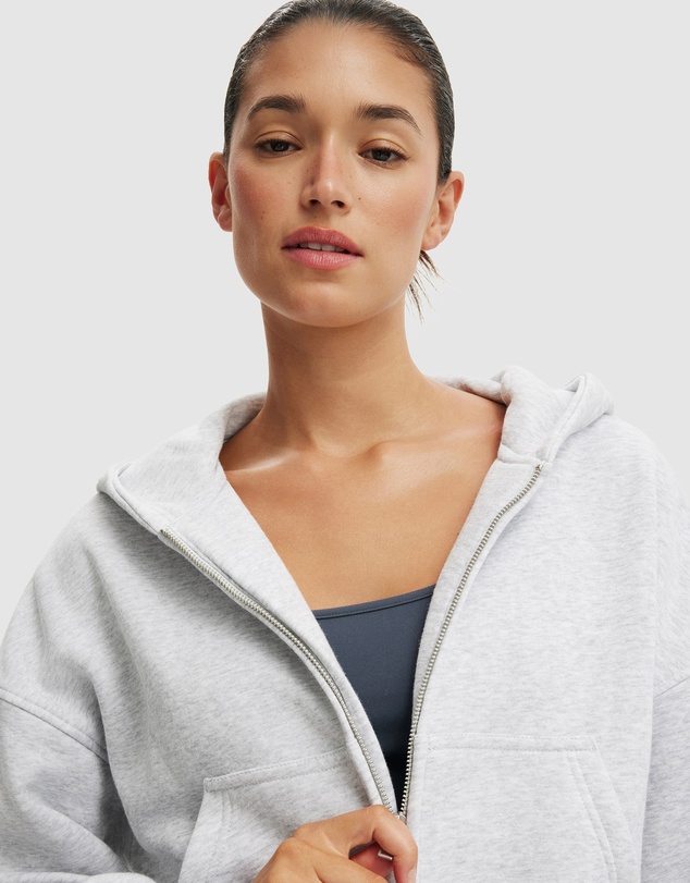 Cotton On - Slouchy Zip Through Fleece Hoodie