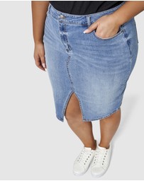 Sunday In The City - Two Men Down Denim Skirt