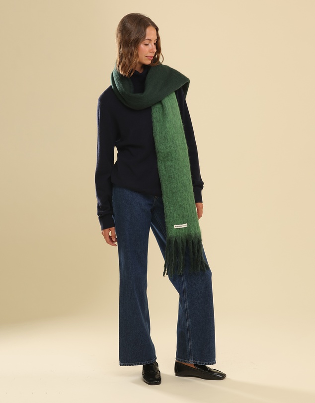 Morgan & Taylor - Cosette Chunky Two-Toned Scarf in Dark Green