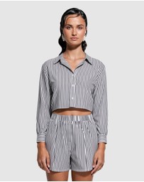 GINIA - Franca Stripe Crop Shirt
