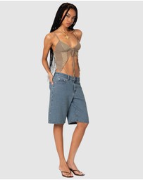 EDIKTED - Patchwork Lacey Mesh Top