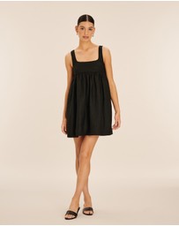 AERE - Linen Gathered Mini Dress
