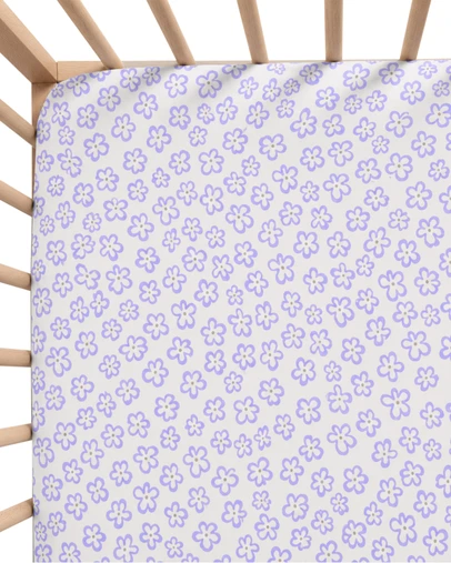 Kynd Baby - Fitted Cot Sheet in Hibiscus Blue