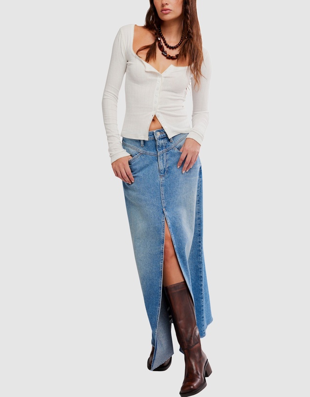 Free People - End Game Pointelle LS Top