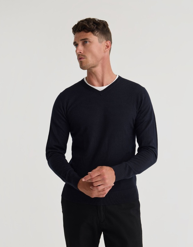 Oxford - Basic V-Neck Pure Wool Pullover