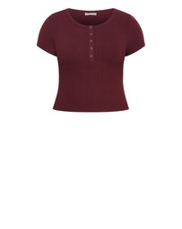 City Chic - Kara Henley Rib Tee