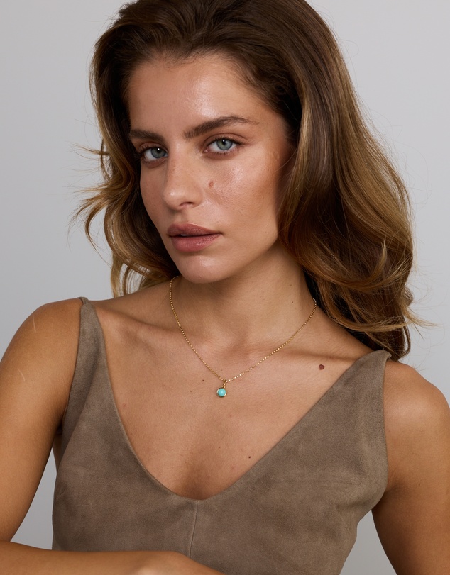 Michael Hill - Turquoise Round Pendant in 18kt Vermeil