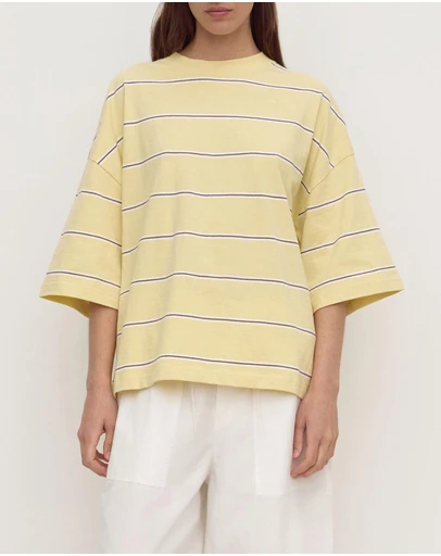 Assembly Label - Nora Cotton Stripe Oversized Tee