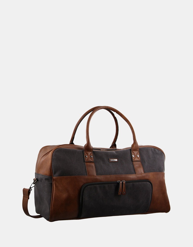 Pierre Cardin - Pierre Cardin Canvas Overnight Bag with Front Pocket