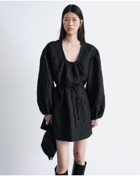 & Other Stories - Tie-Front Jacquard Mini Dress