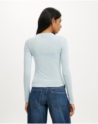 Cotton On - Sheer Layer Crew Long Sleeve Top