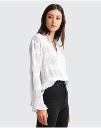 Belle & Bloom - Yoko Shirred Chiffon Blouse