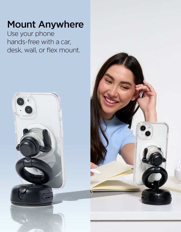 PopSockets - PopWallet+ MagSafe Softgoods Phone Wallet Card Holder+ Magnetic Adapter Ring