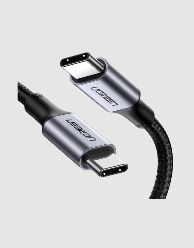 Ugreen - UGreen 1.5m Type C 2.0 Male to Type C 2.0 Male 5A Fast Charging Data Cable Space Gray