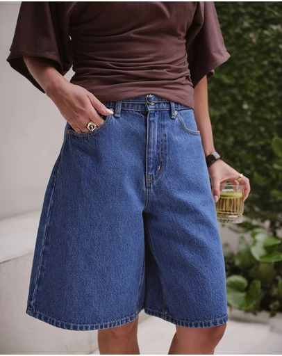 Ceres Life - Olive Belted Denim Short