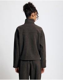 Lover - Lucinda Suede Look Funnel Neck Jacket