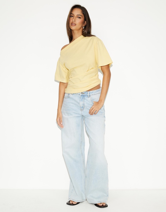 Dazie - Hazel Ruched Jersey Short Sleeve Top