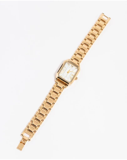 Lovisa - Gold Rectangle Roman Numeral Watch
