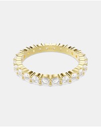 Swarovski - Matrix Vittore Band Ring, Round Cut, White, Gold-tone Plated