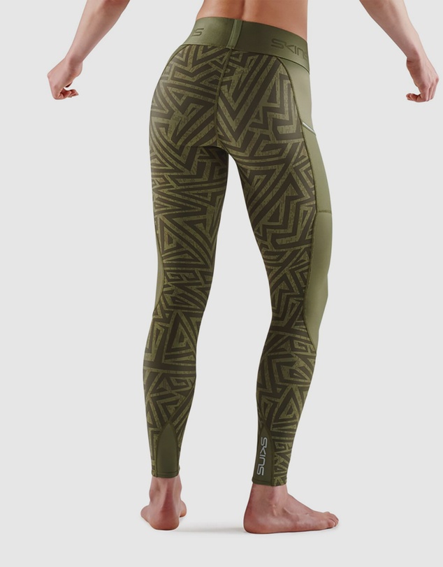 SKINS - SKINS Compression Women's Series-3 Clothing Long Tight Khaki Angle
