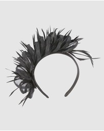 Max Alexander - Black Sinamay Fascinator Headband