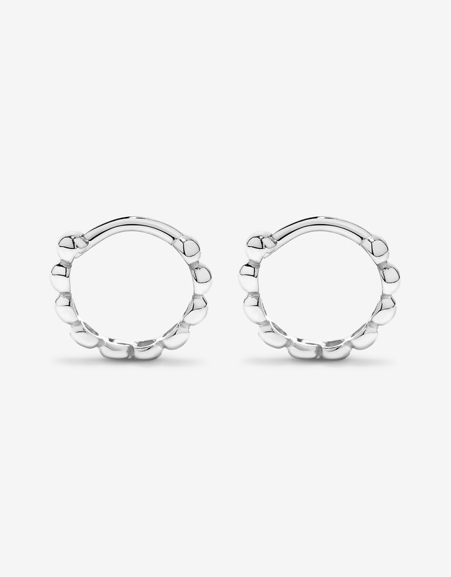 Michael Hill - 10.5mm Small Beaded Huggie Earrings in Sterling Silver