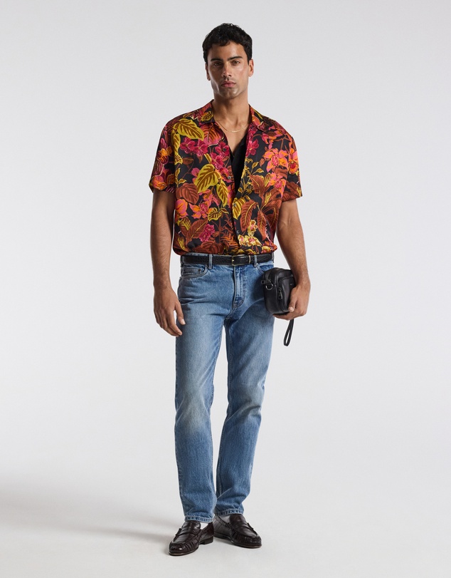 Calibre - Tropic Noir Camp Collar Shirt Rust