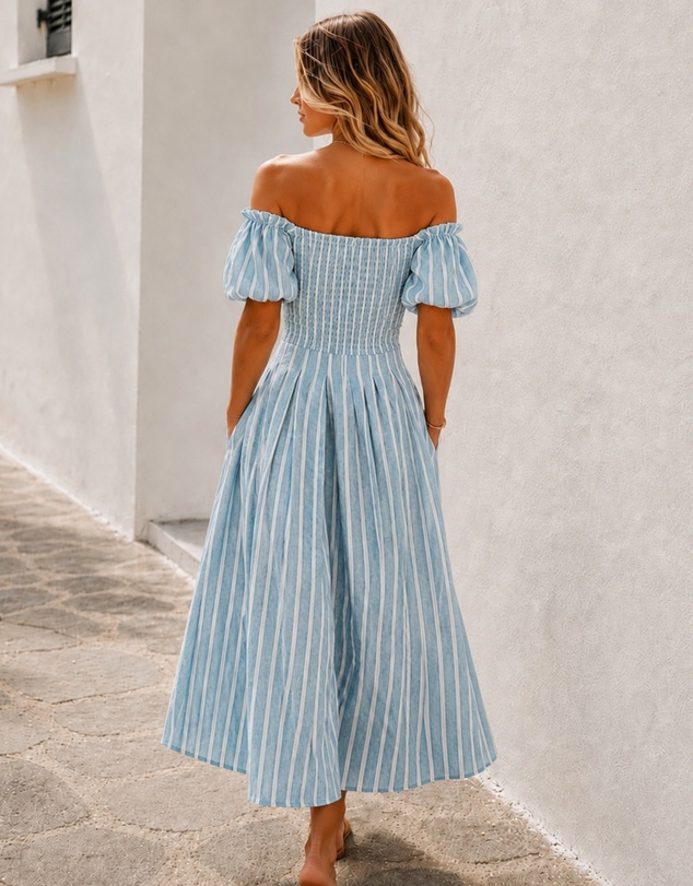 Esther & Co - Tamzin Dress - Blue Stripe