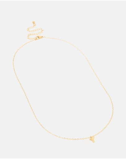 Lovisa - Waterproof Gold Plated Stainless Steel Mini Bubble Letter T Necklace